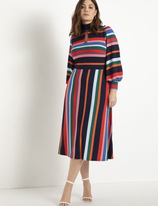 A-Line Dress With Puff Sleeves