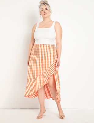 Midi Skirt with Flounce